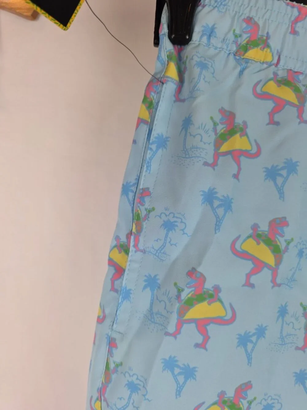 Tipsy Elves Men's Swim Trunks Size 3XL Tacosaurus Taco Dinosaur Swimsuit Shorts